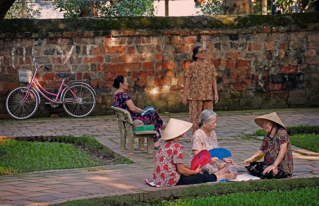 Wallpapers people, women, street, bicycle, sitting, wall, life