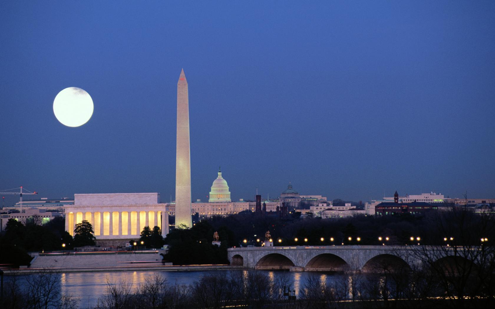 Washington Monument Moon Wallpapers by 2K Wallpapers Daily