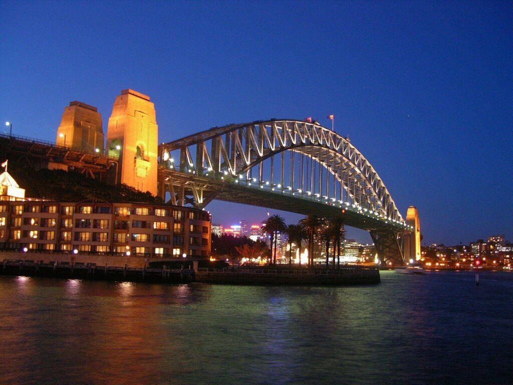 Buildings & City Sydney Harbour Bridge, desk 4K wallpapers nr