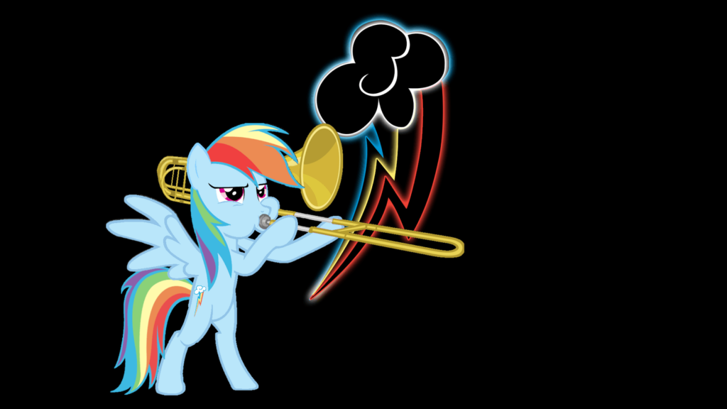 Rainbow Dash and a Bass Trombone by trombone