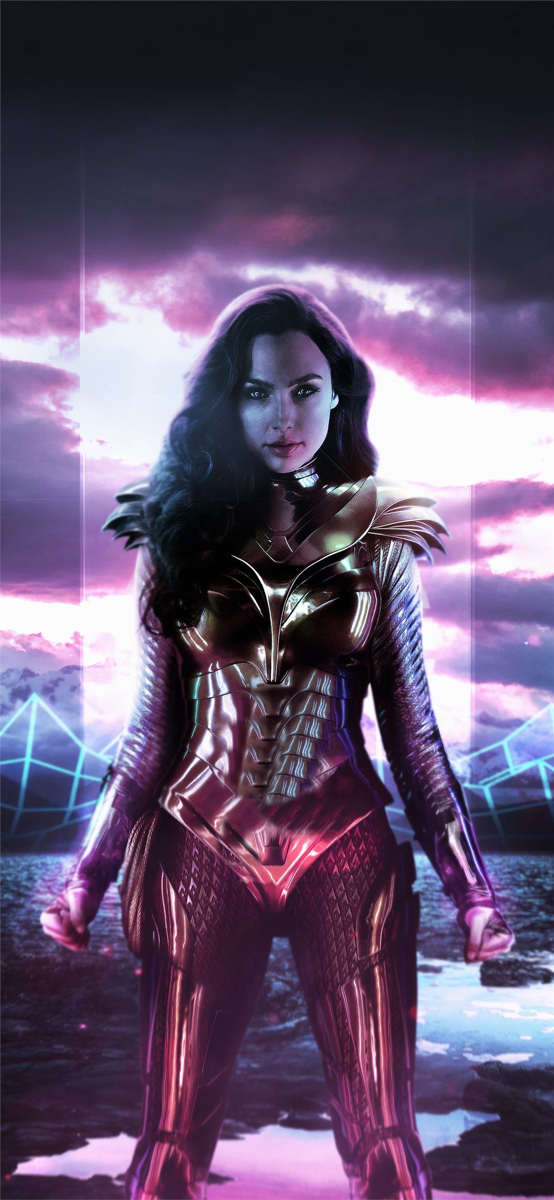 Free download wonder woman movie k neon iPhone X Wallpapers Download for your Desktop, Mobile & Tablet