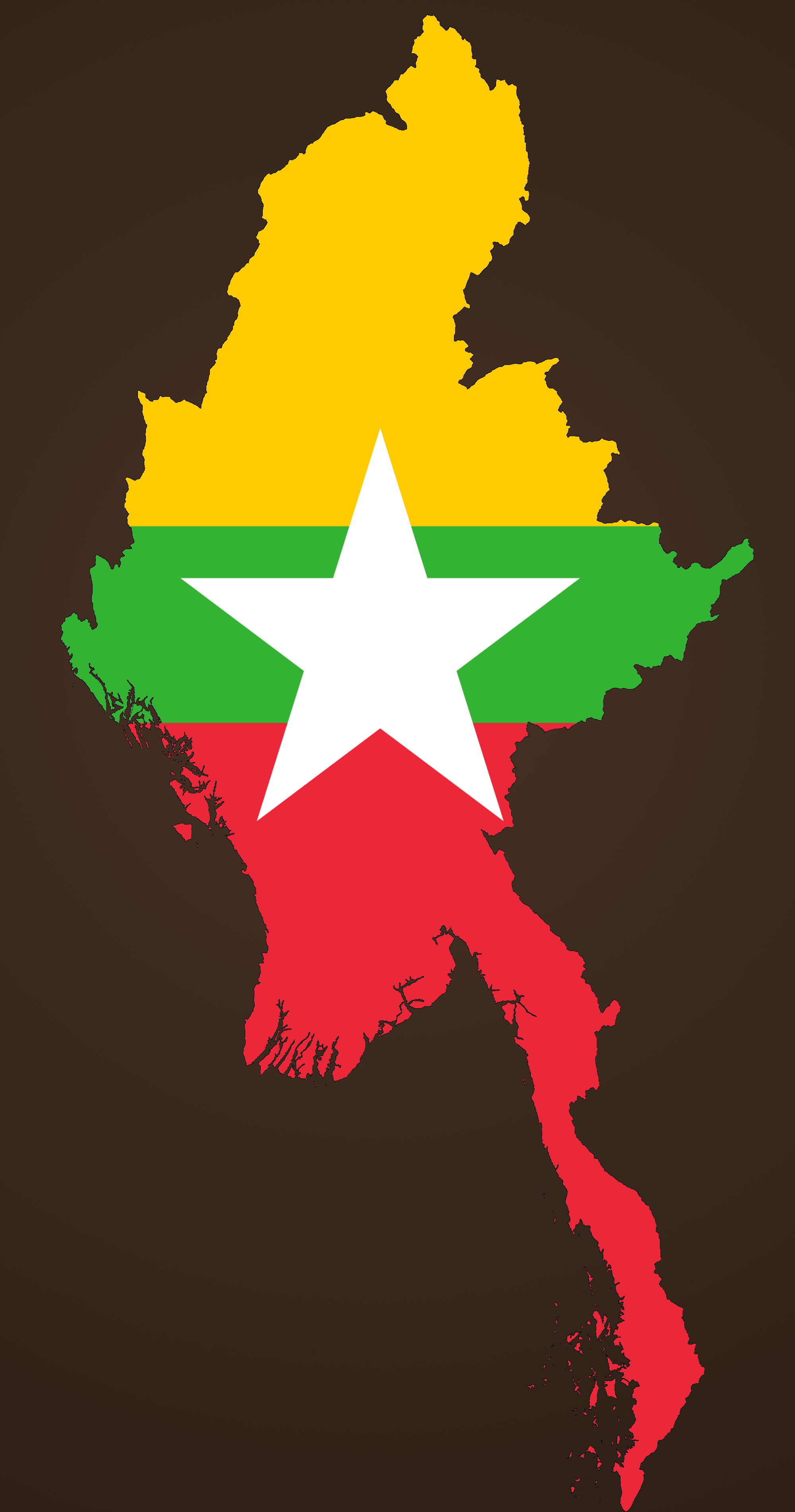 Flag map of Myanmar