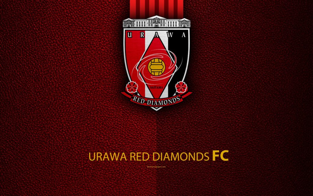 Download wallpapers Urawa Red Diamonds FC, k, logo, leather texture