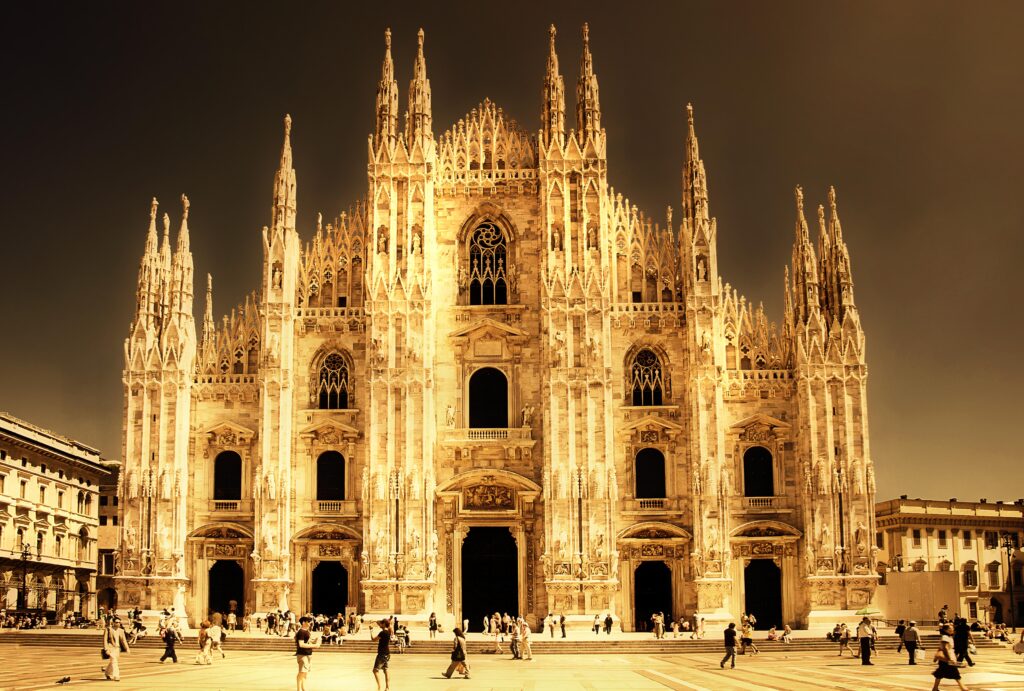 Pictures Italy Milan Cathedral Street People Cities