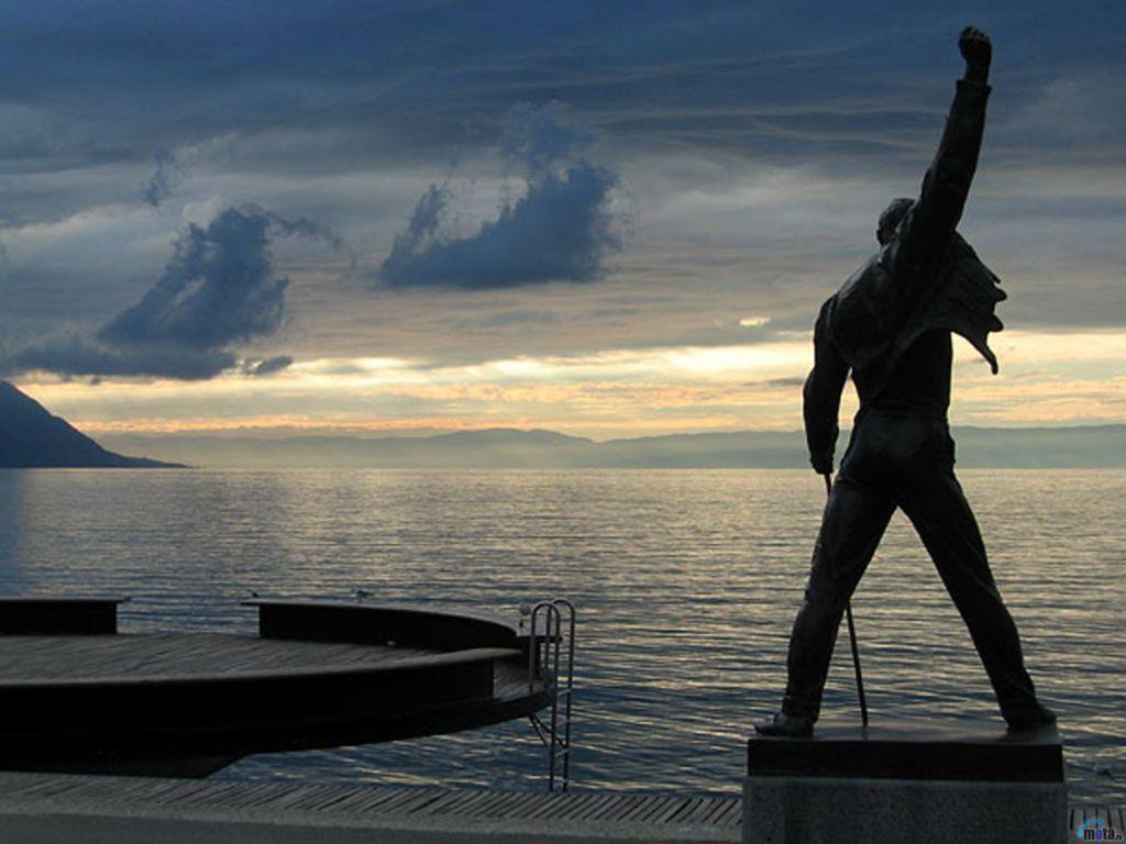 Wallpapers lake, Montreux, monument, switzerland, Freddie Mercury