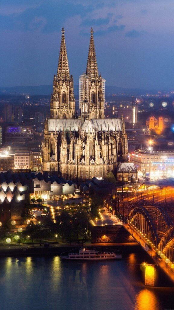 Cologne cathedral hohenzollern bridge spain city iphone