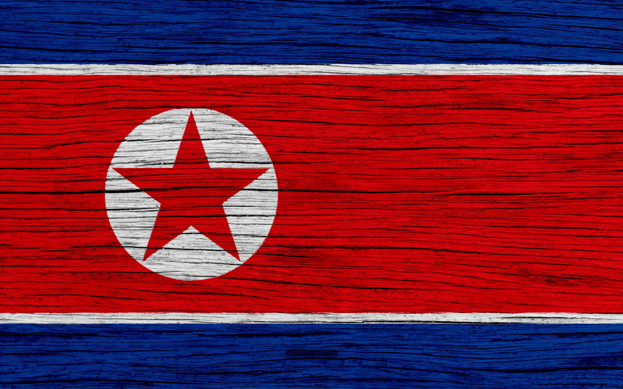 Download wallpapers Flag of North Korea, k, Asia, wooden texture