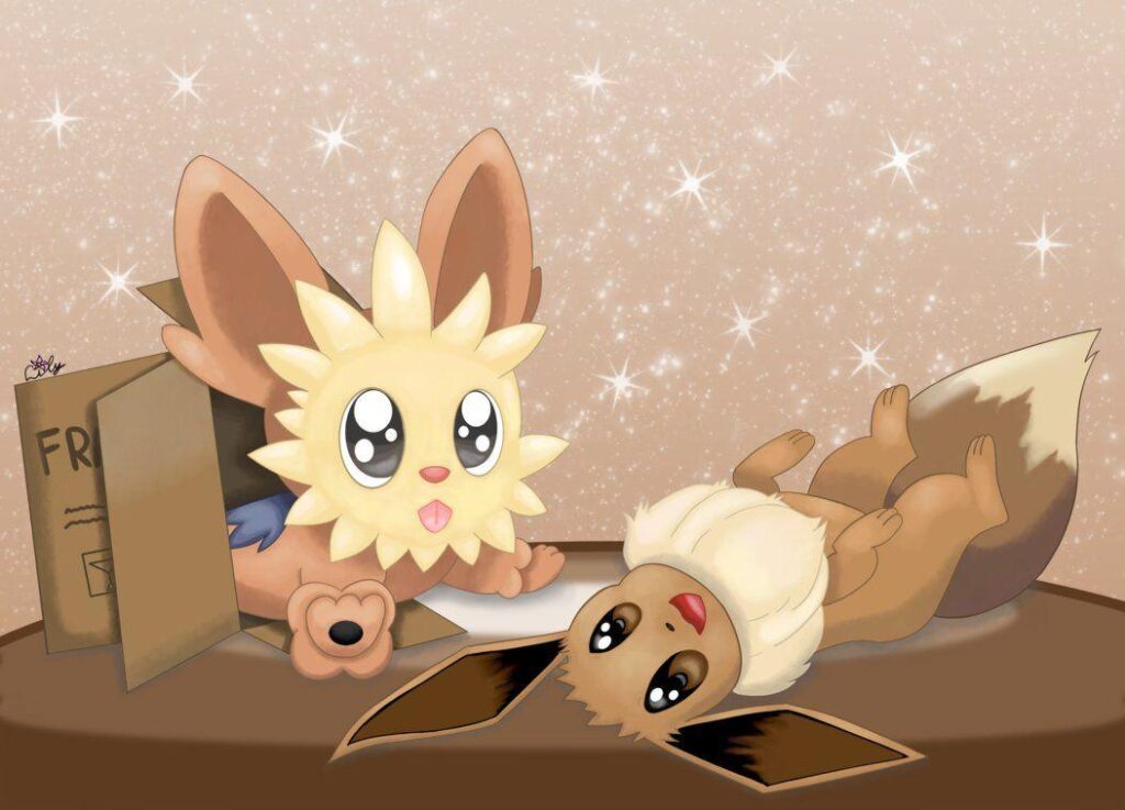 Lillipup and Eevee by DragonfireMagic