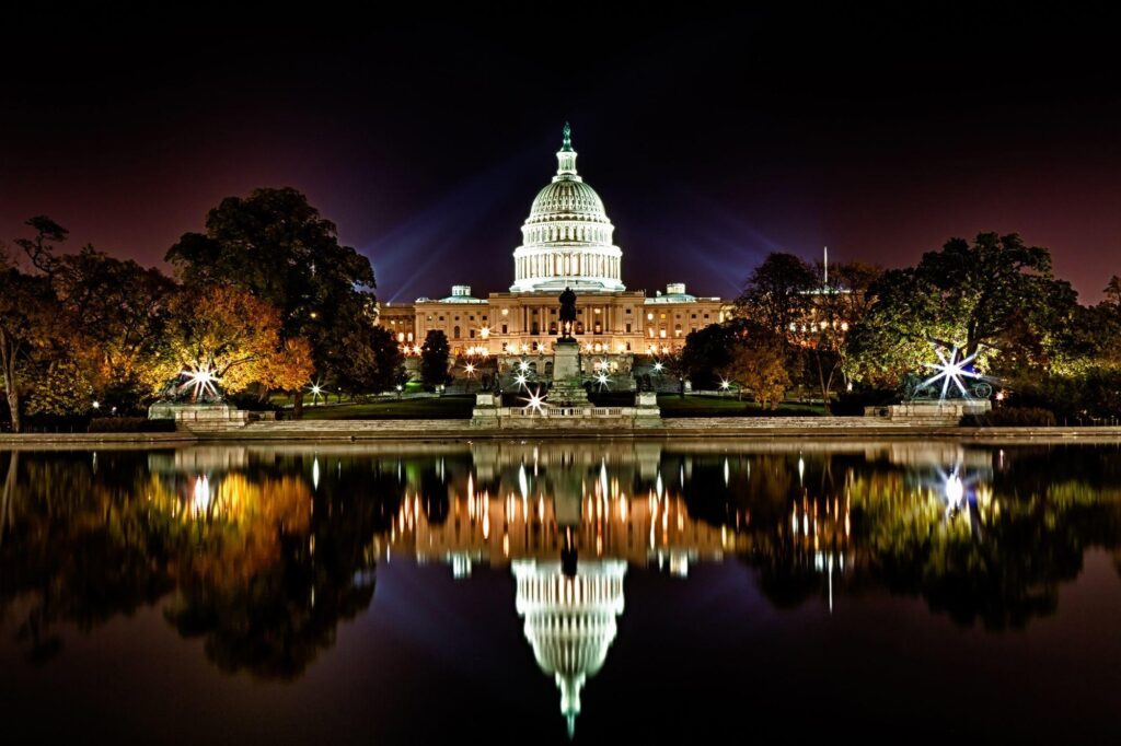 Beautiful Night Time Wallpapers Of The United States Capitol Building