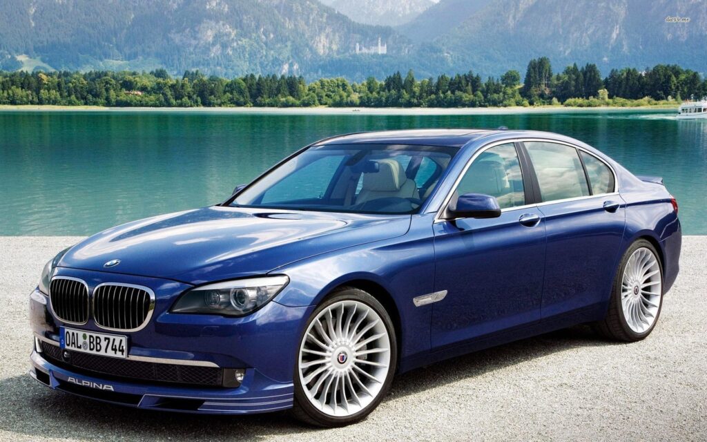 BMW Alpina B on the lake side wallpapers
