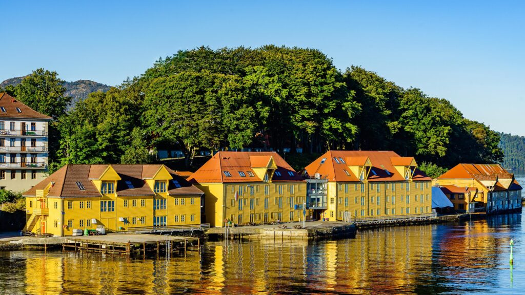 Wallpaper Norway Bergen Rivers Marinas Cities Building