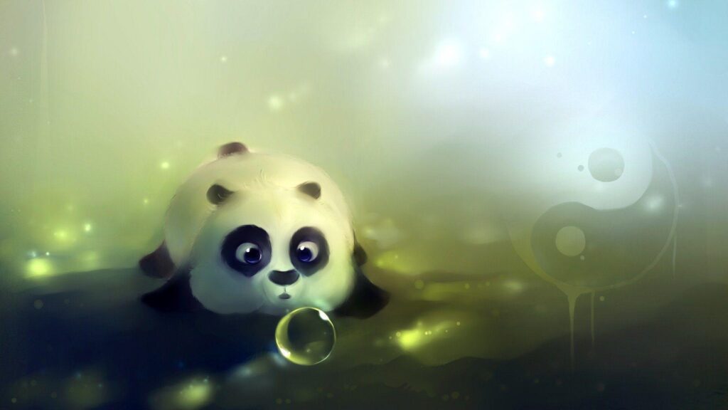 Cute Panda Bear Artwork 2K Wallpapers