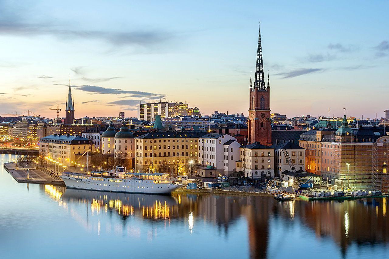 Wallpapers Sweden Houses Rivers Stockholm Cities Wallpaper