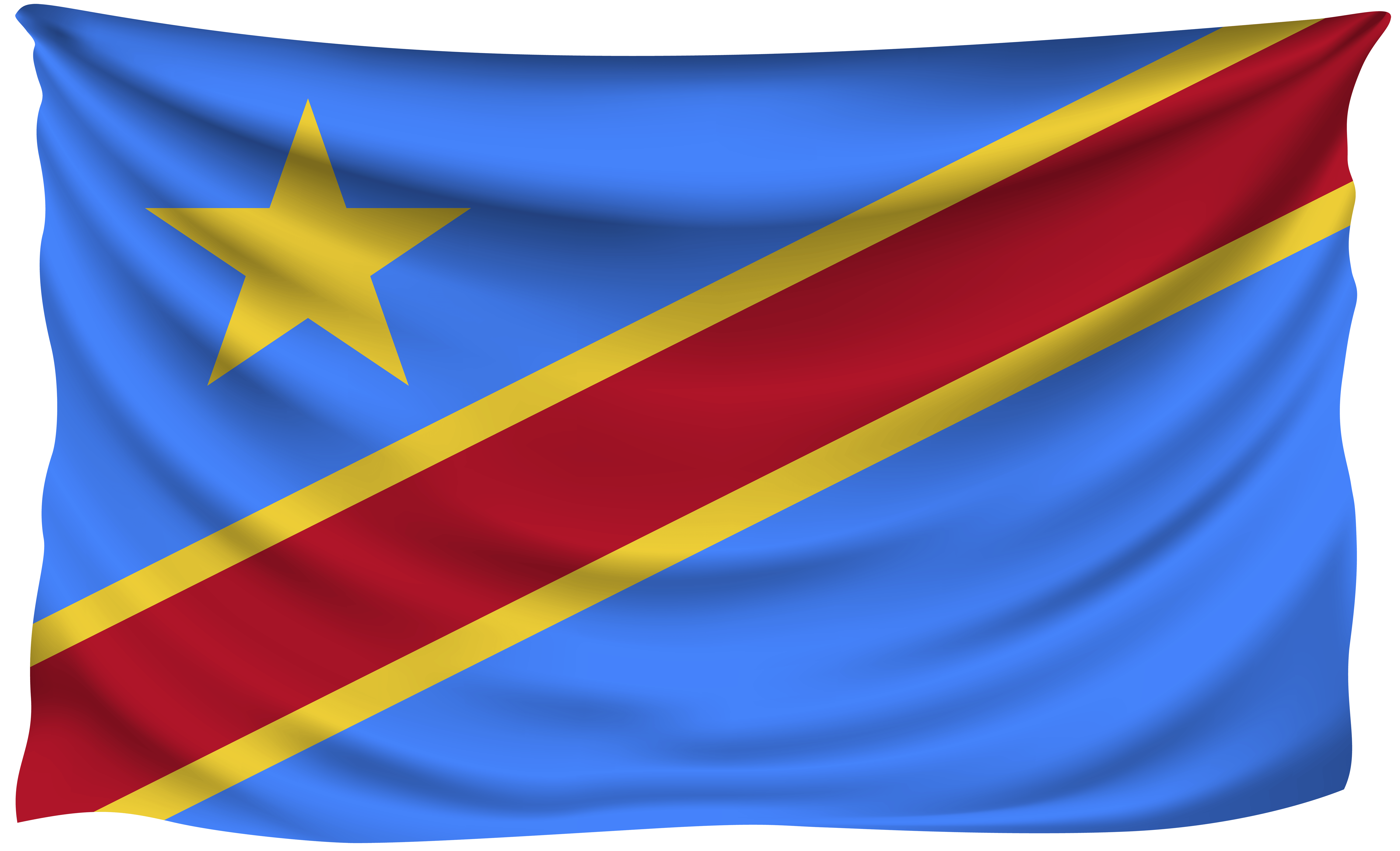 Democratic Republic of the Congo Wrinkled Flag