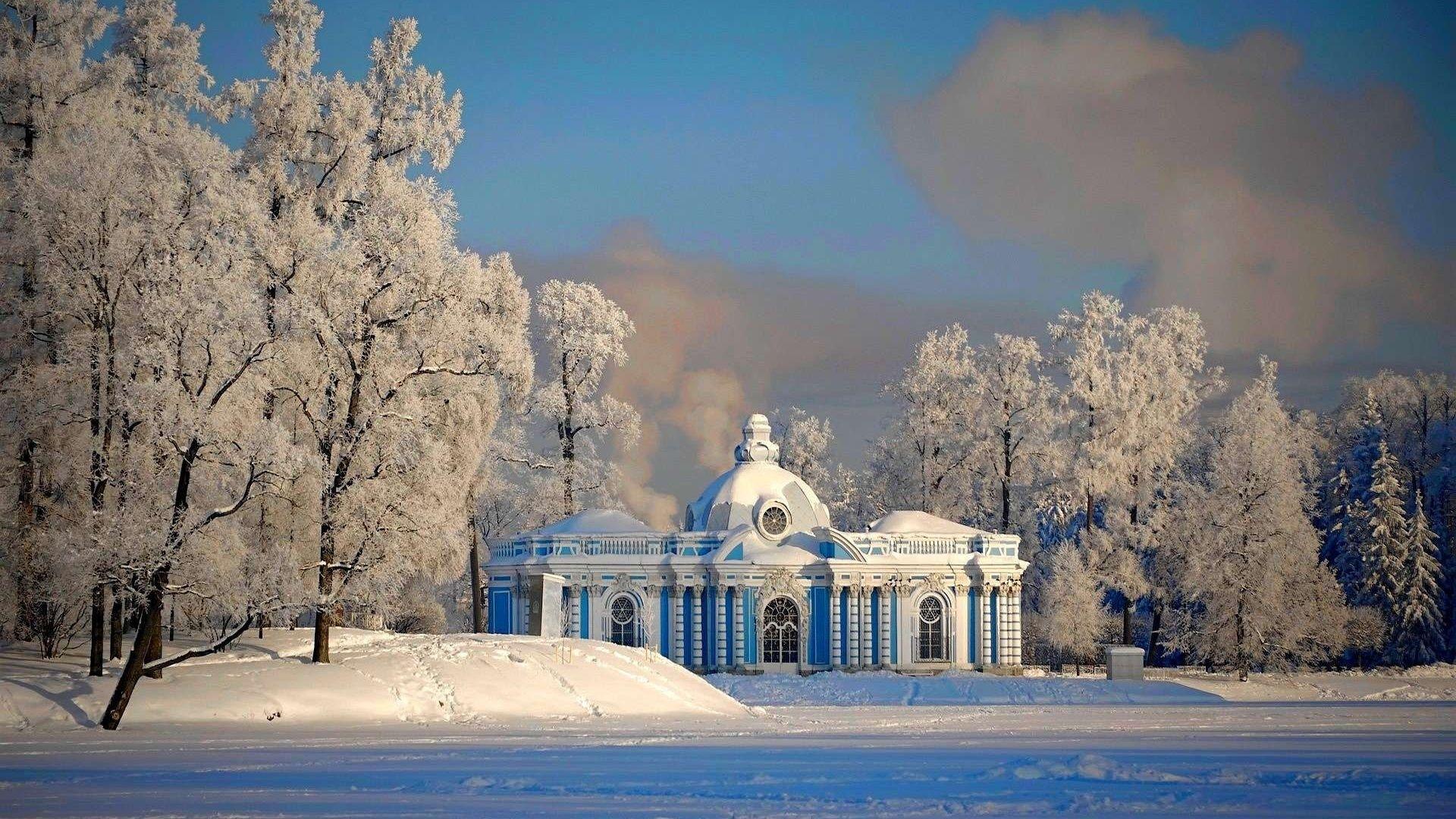 Beautiful snowy Russian winter
