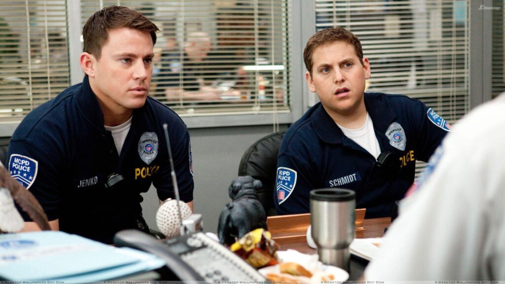 Jump Street – Channing Tatum With Jonah Hill Sitting In Office