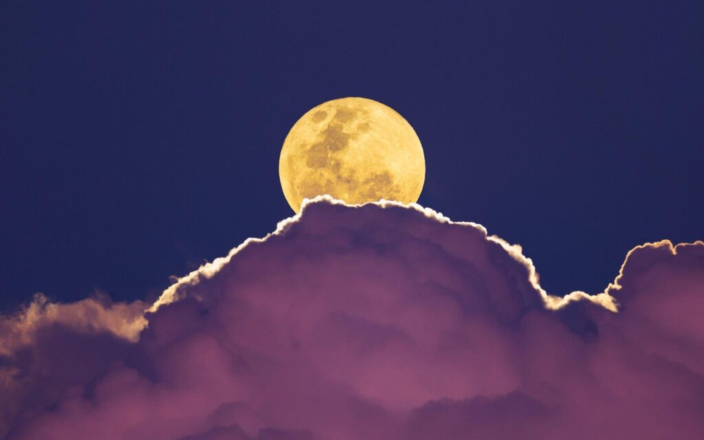 Wallpapers Supermoon, Full moon, Clouds, K, Nature,