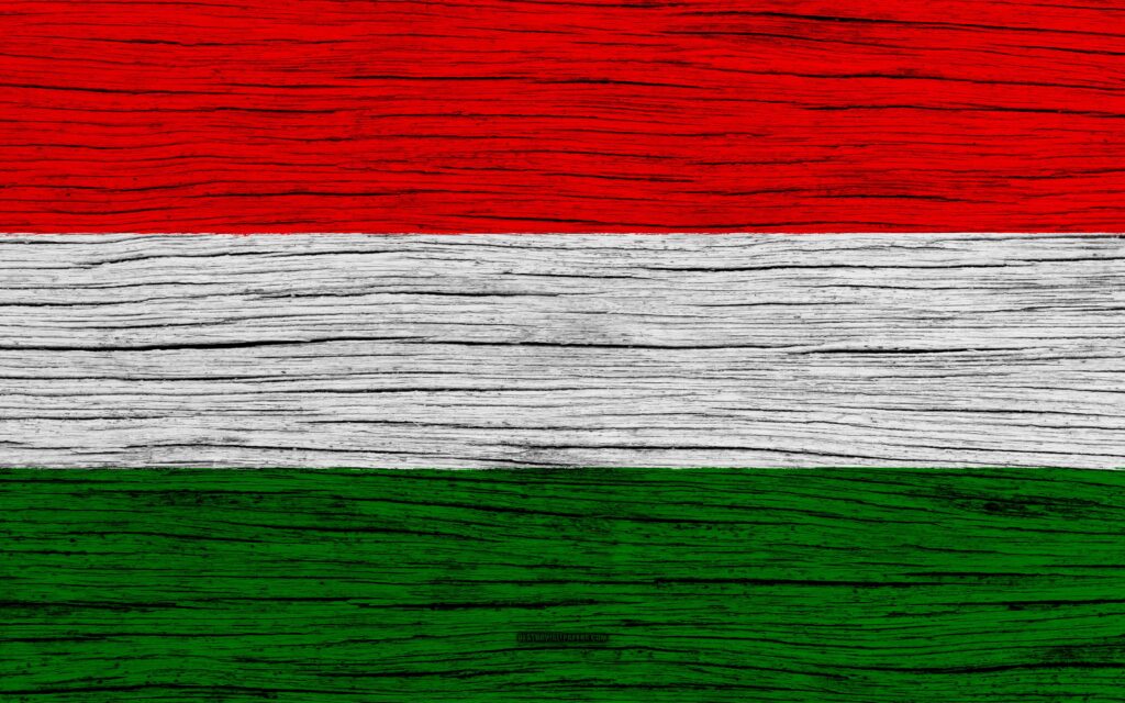 Download wallpapers Flag of Hungary, k, Europe, wooden texture