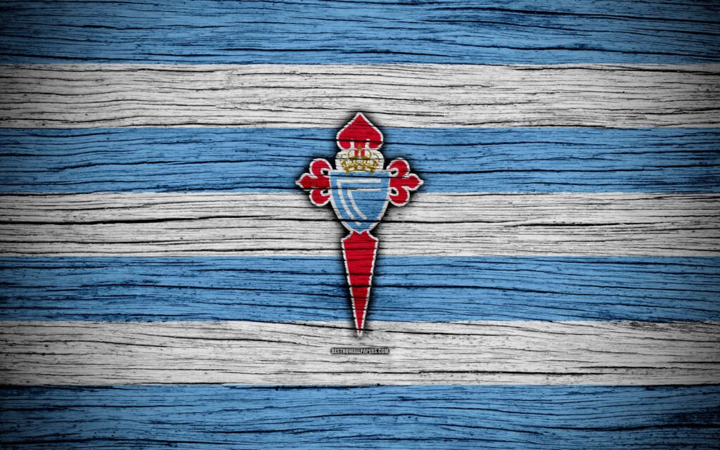 Download wallpapers FC Celta Vigo, k, Spain, LaLiga, wooden texture