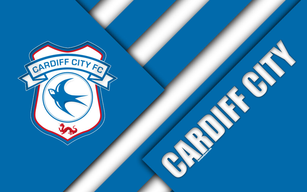 Download wallpapers Cardiff City FC, logo, k, blue white