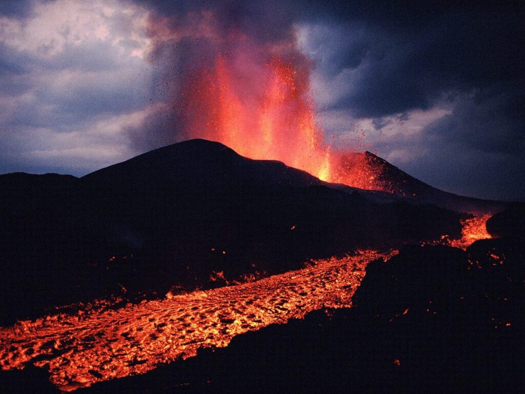 Nature Volcano Erupting Kimanura Virunga National Park Democratic