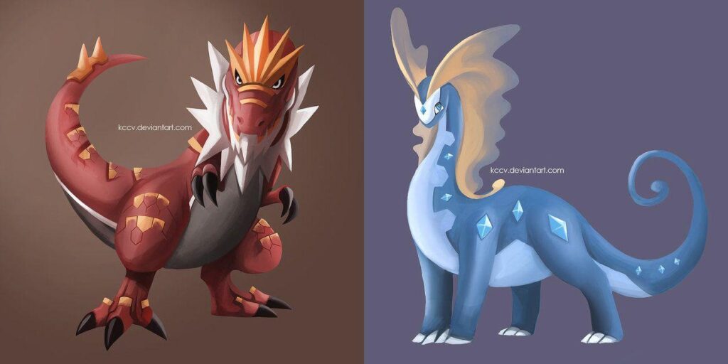 Tyrantrum and Aurorus by kccv