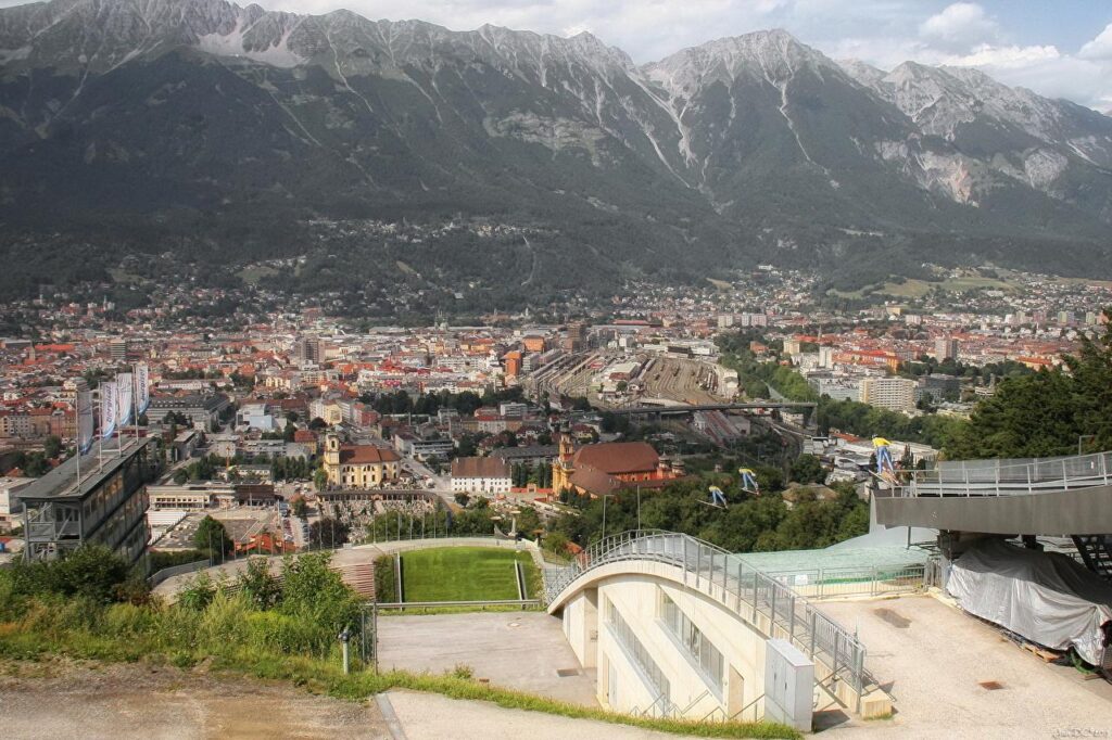 Wallpapers Austria Innsbruck Mountains From above Cities