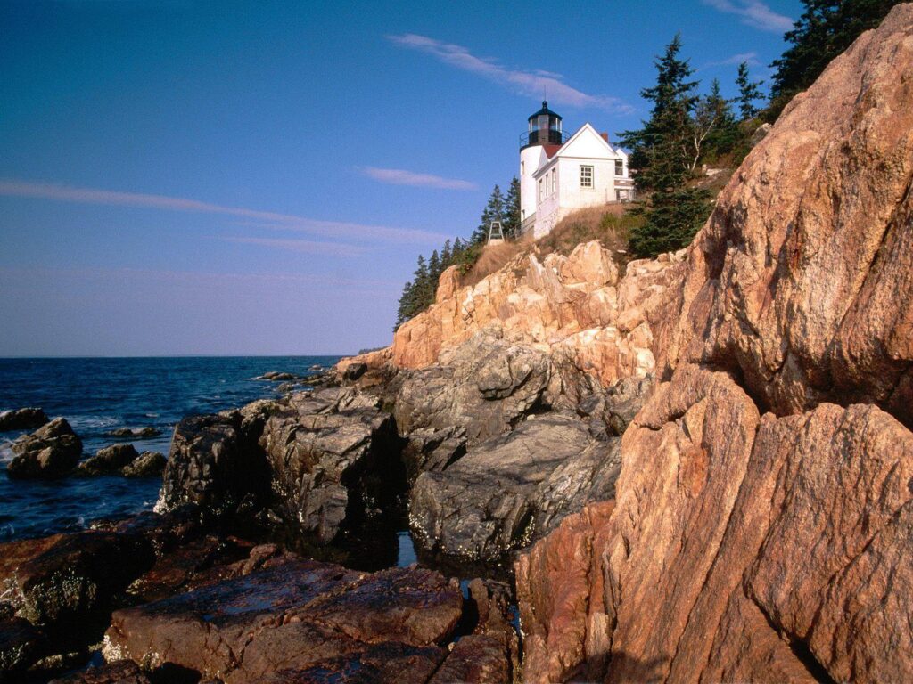 Wallpapers Acadia National Park, Maine, Bass Harbor Head Lighthouse