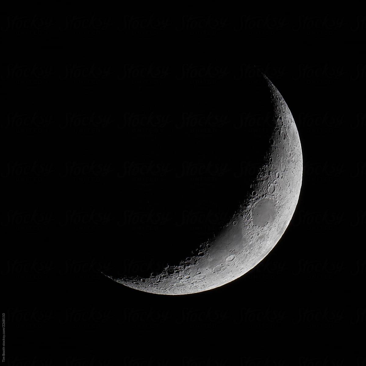 The Crescent Moon In The Night Sky