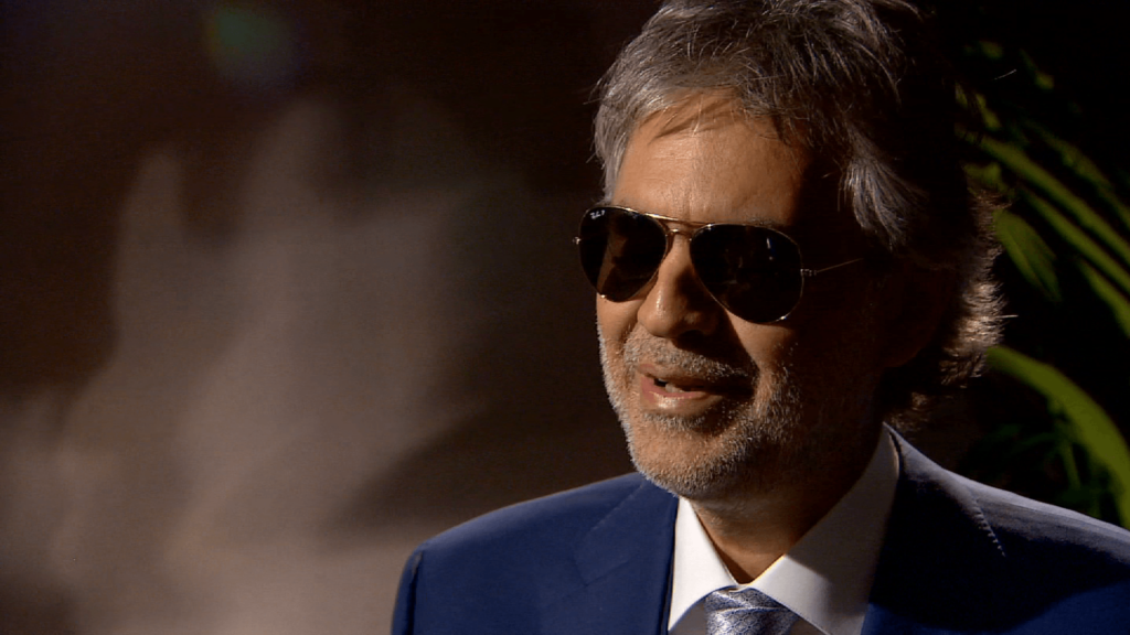 Andrea Bocelli shares voice, views in Davos