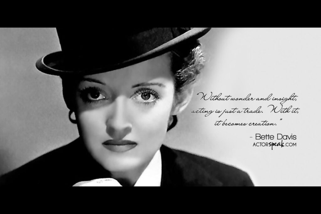 WALLPAPER Bette Davis quote on acting with photo