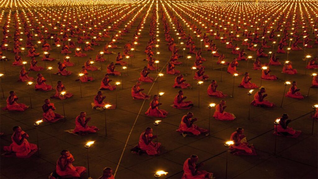 High Quality wallpaper Buddhist monks in Thailand celebrating Magha