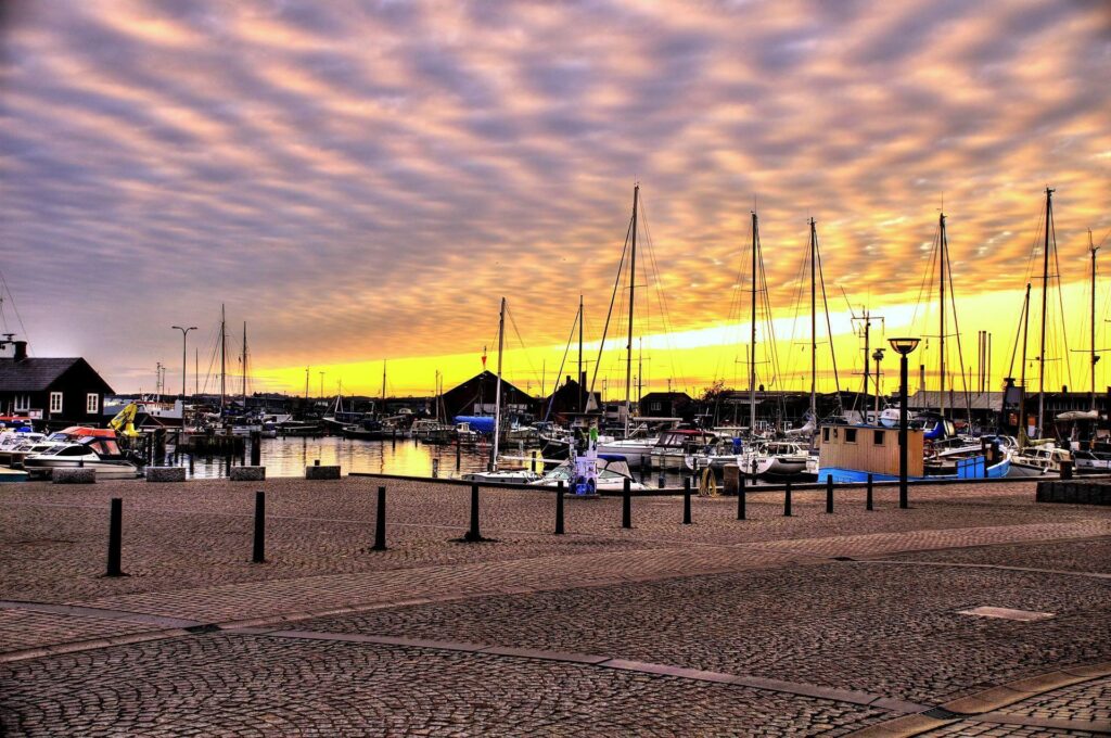 Denmark sailing and sunset