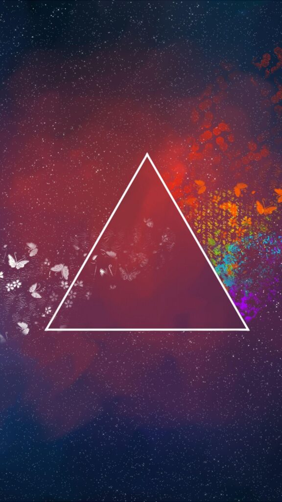 Download Wallpapers Triangle, Abstract, Spots, Butterfly
