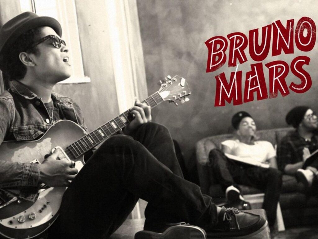Desk 4K Wallpaper of Bruno Mars