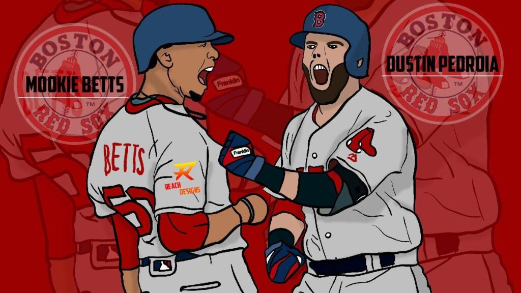 Dustin Pedroia and Mookie Betts Illustration || By Reach