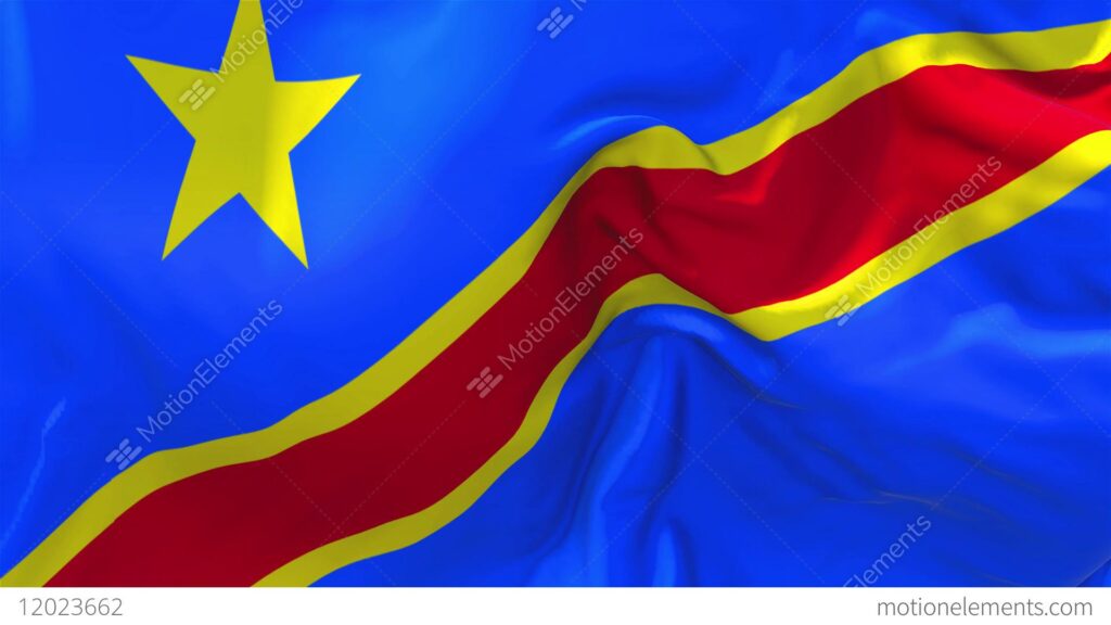 The Democratic Republic Of The Congo Flag Waving Seamless Loop