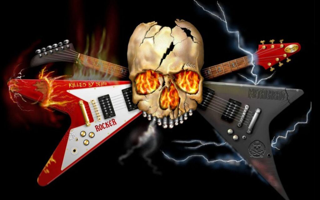 Skeleton with guitar Wallpaper