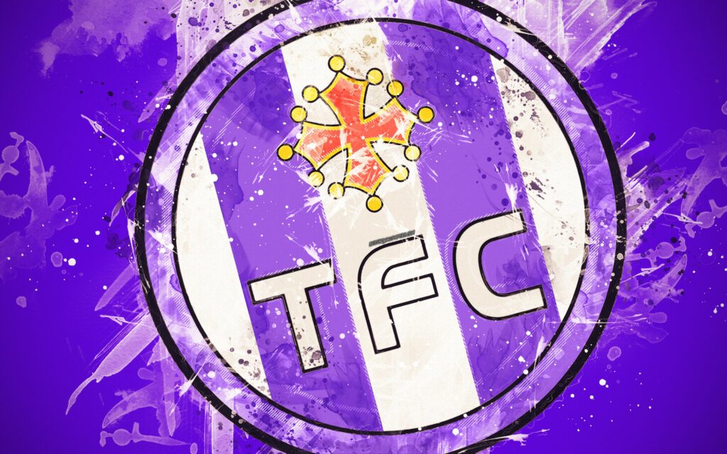 Download wallpapers Toulouse FC, k, paint art, creative, French