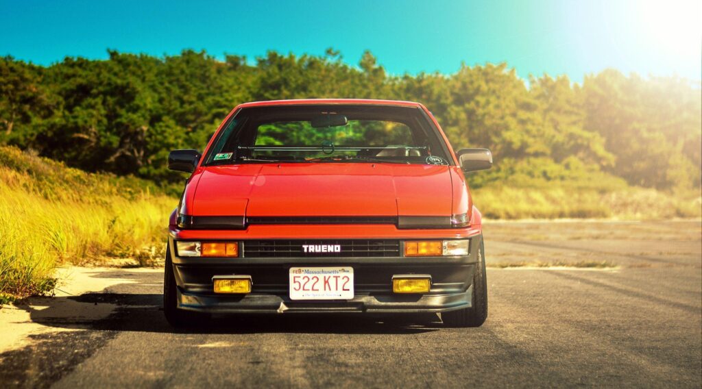 Download Wallpapers red, trueno, Corolla, toyota, front, corolla