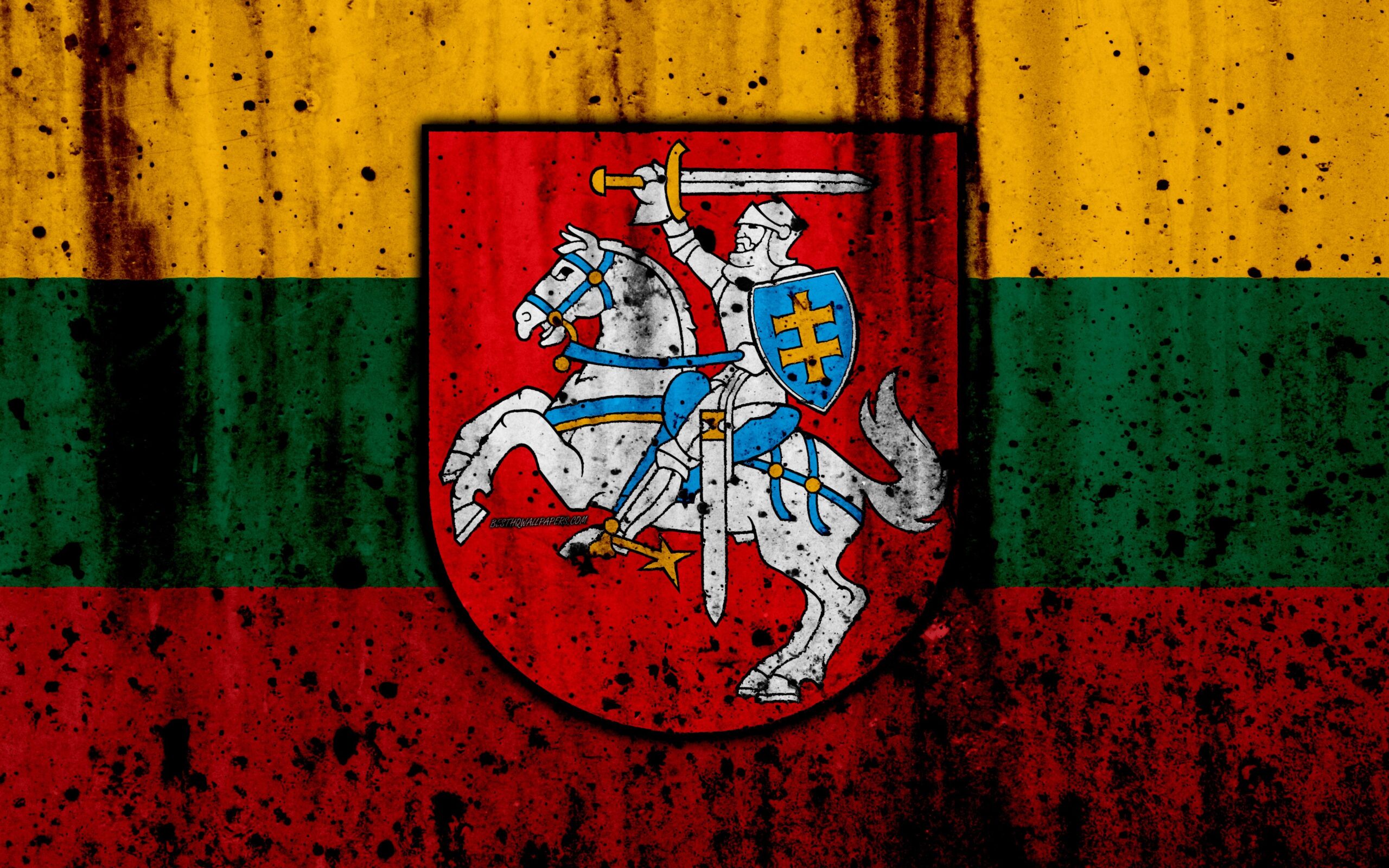Download wallpapers Lithuanian flag, k, grunge, flag of Lithuania