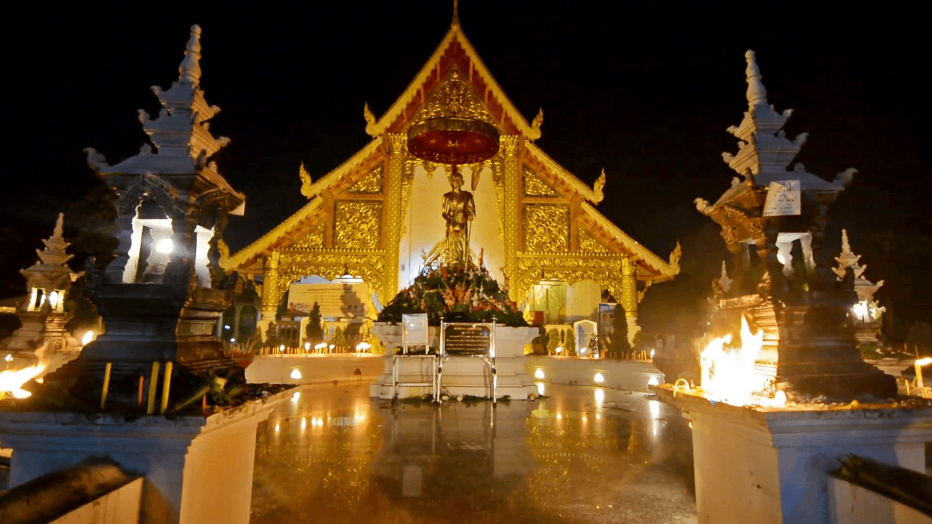 Magha Puja day in Wat Phra Singh Chiang Mai, Thailand Empty shrine