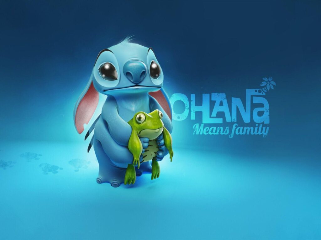 Stitch with frog Wallpapers