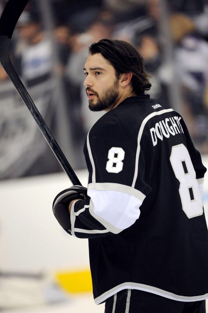 Drew Doughty warms up for the Stanley Cup Finals