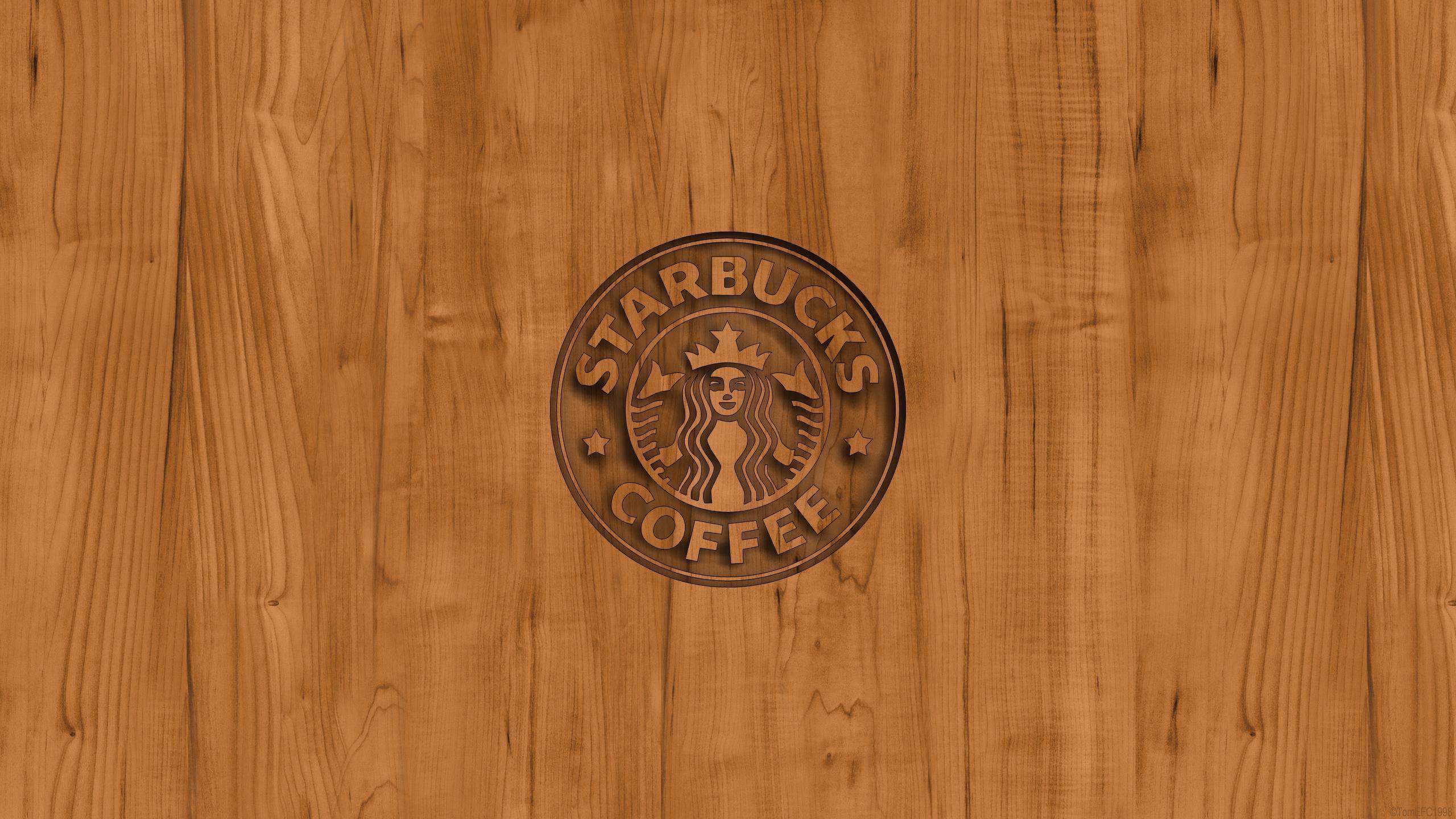 Starbucks coffee logo wood