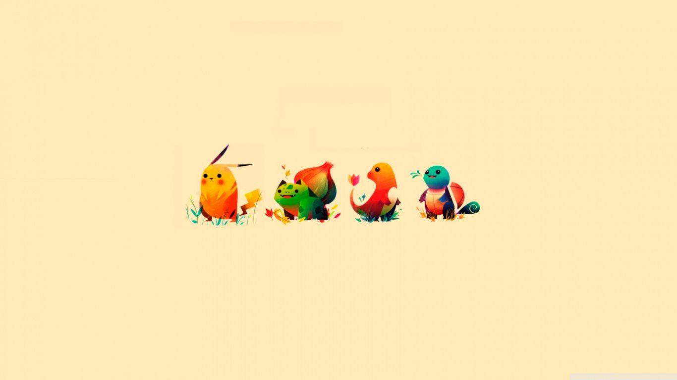Pokemon Bulbasaur, Pikachu, Charmander, Squirtle ❤ K 2K Desktop