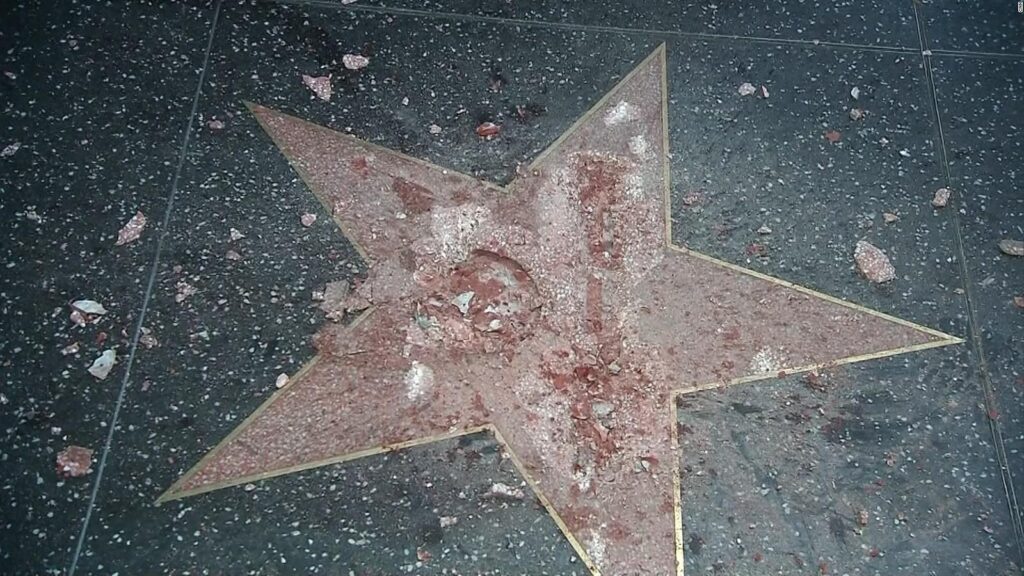 Donald Trump’s Hollywood star destroyed