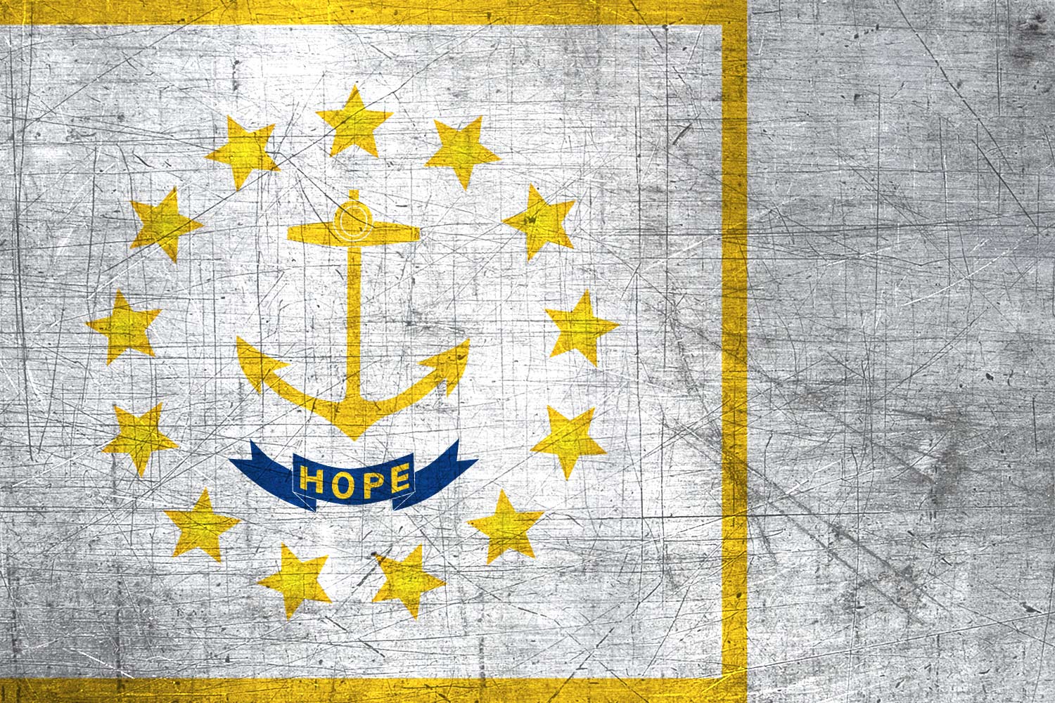 Rhode Islander Flag Metal