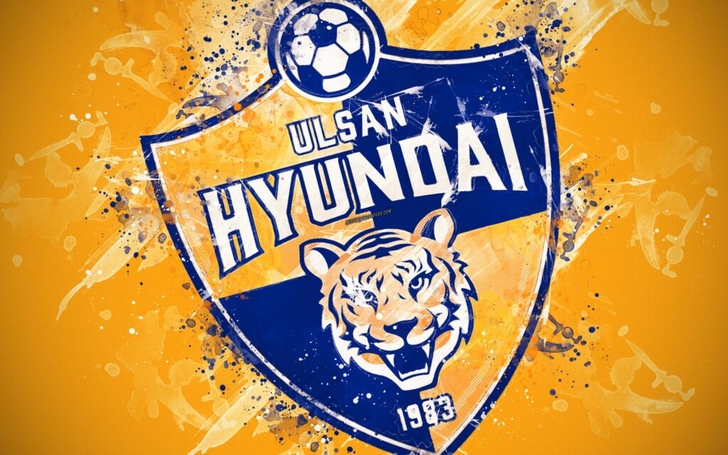 Download wallpapers Ulsan Hyundai FC, k, paint art, logo, creative