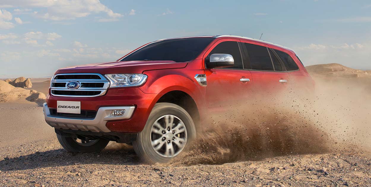 Ford Endeavour off road red color k 2K wallpapers